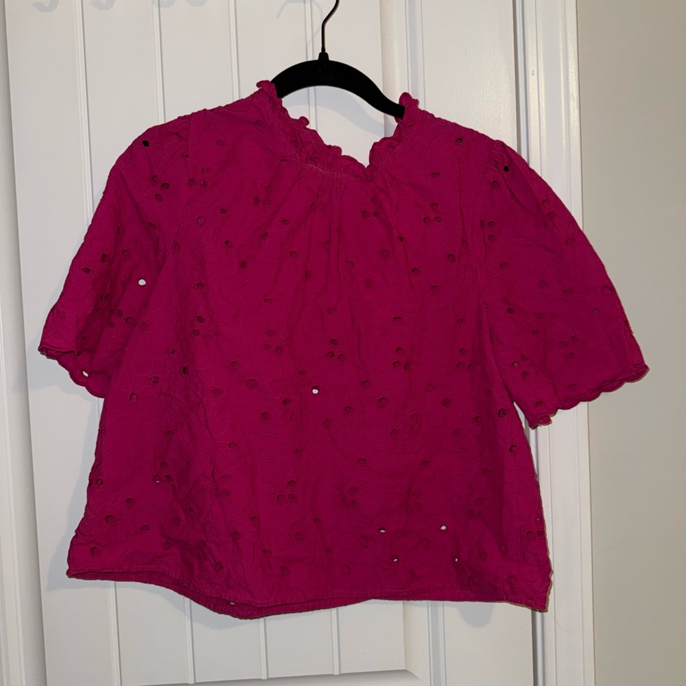 Jennifer and Grace Pink Eyelet Blouse